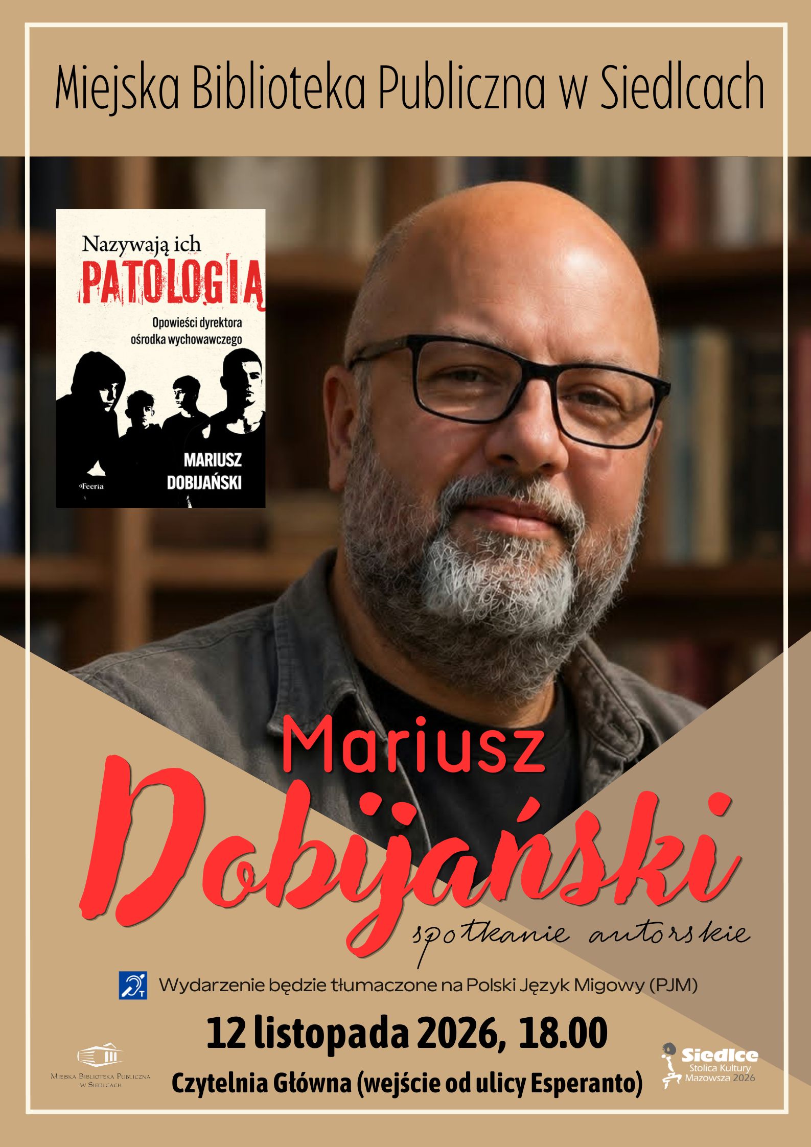 Plakat spotkanie z Mariuszem Dobijańskim