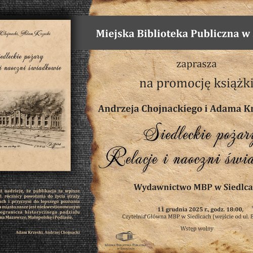 Obraz główny aktualności o tytule Premiera książki "Siedleckie pożary. Relacje i naoczni świadkowie" 