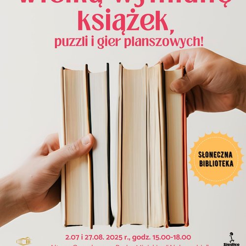 Obraz główny aktualności o tytule Wielka wymiana książek, puzzli i gier planszowych 